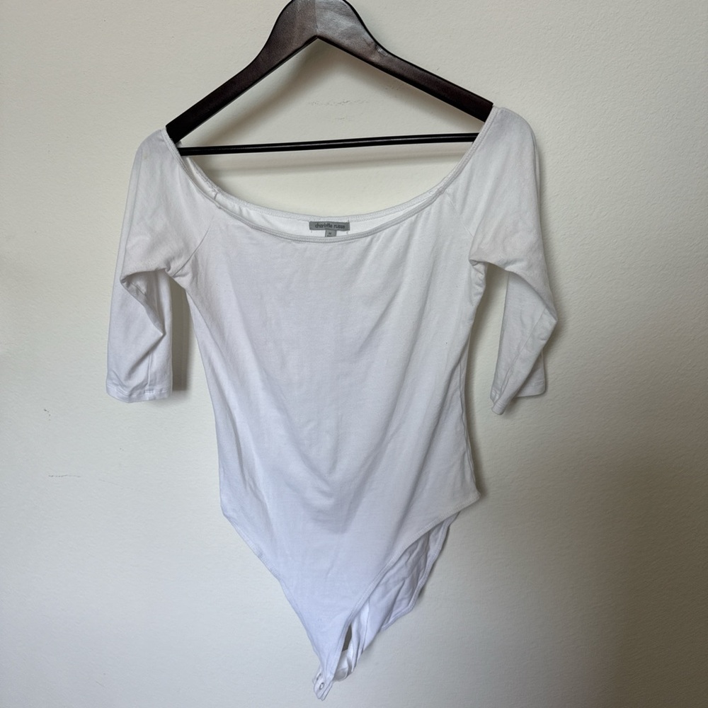 Charlotte Russe White Bodysuit Top